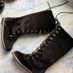 Stylish Black Lace-Up Kids Boots